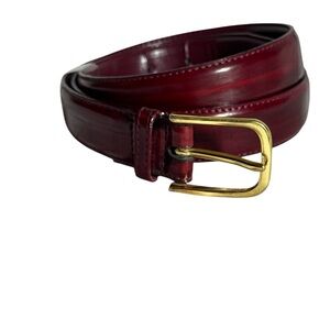 EEL Skin Leather Thin Men's Burgundy Belt Size 34